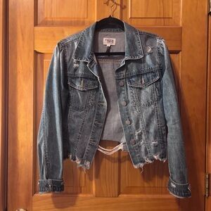 Boutique Distressed Jean Jacket